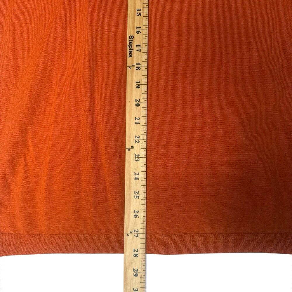 Shanghai Tang 100% Cashmere Sweater Men's M Orange Mandarin Collar Frog Closure - Picture 9 of 10